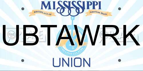 UBTAWRK Mississippi License Plate