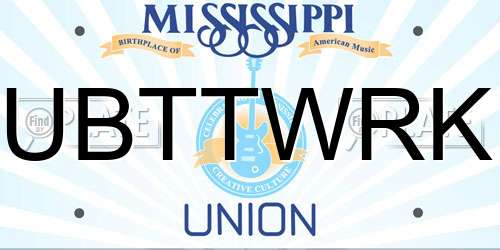 UBTTWRK Mississippi License Plate