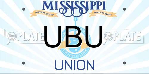 UBU Mississippi License Plate