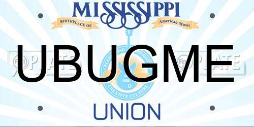 UBUGME Mississippi License Plate