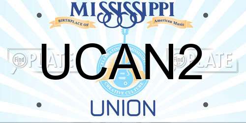 UCAN2 Mississippi License Plate