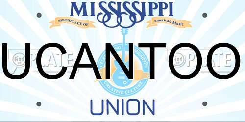 UCANTOO Mississippi License Plate