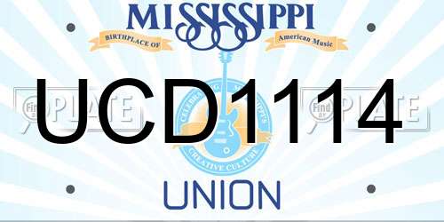 UCD1114 Mississippi License Plate