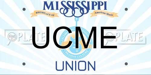 UCME Mississippi License Plate