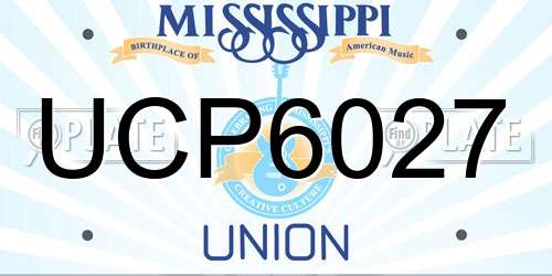 UCP6027 Mississippi License Plate