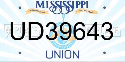 UD39643 Mississippi License Plate