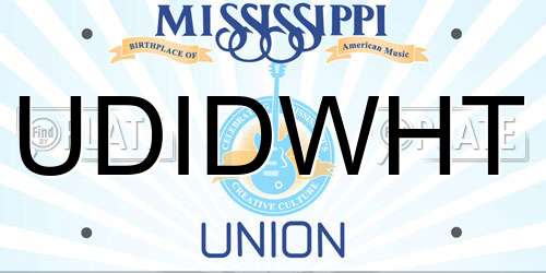 UDIDWHT Mississippi License Plate