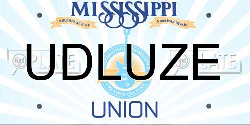 UDLUZE Mississippi License Plate