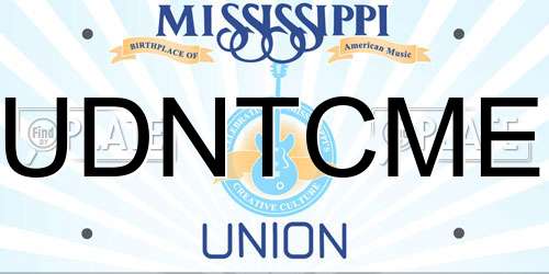 UDNTCME Mississippi License Plate