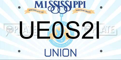 UE0S2I Mississippi License Plate