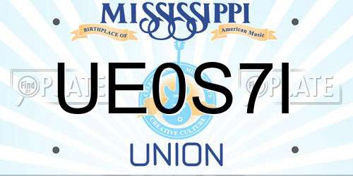 UE0S7I Mississippi License Plate