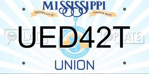 UED42T Mississippi License Plate