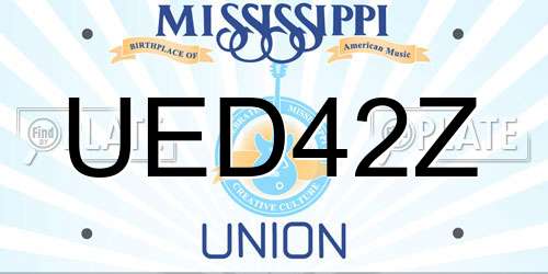 UED42Z Mississippi License Plate