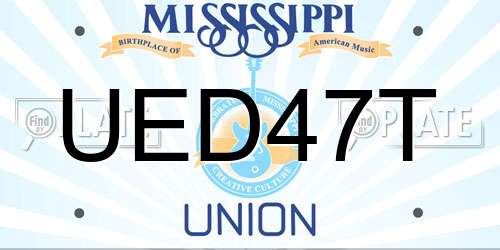UED47T Mississippi License Plate