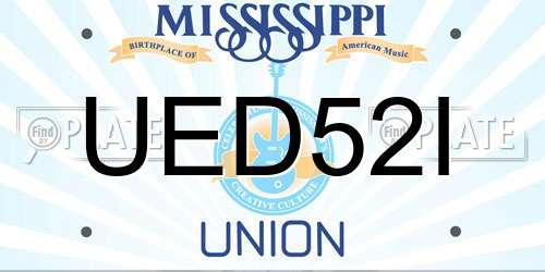 UED52I Mississippi License Plate