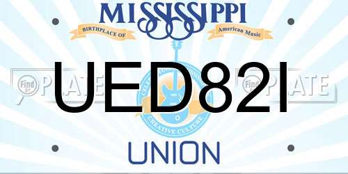 UED82I Mississippi License Plate