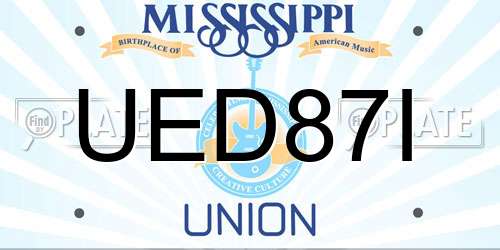 UED87I Mississippi License Plate