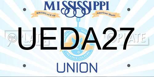 UEDA27 Mississippi License Plate