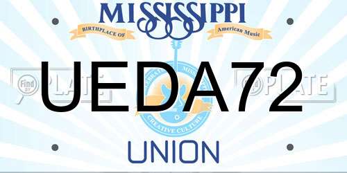 UEDA72 Mississippi License Plate