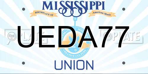 UEDA77 Mississippi License Plate
