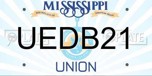 UEDB21 Mississippi License Plate