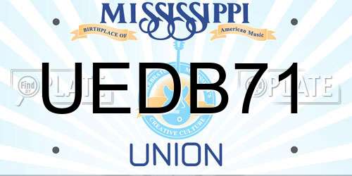 UEDB71 Mississippi License Plate