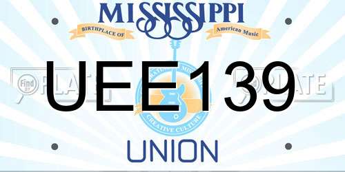 UEE139 Mississippi License Plate