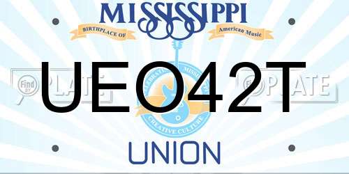 UEO42T Mississippi License Plate