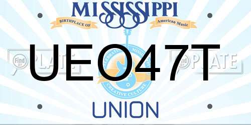 UEO47T Mississippi License Plate