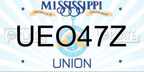 UEO47Z Mississippi License Plate