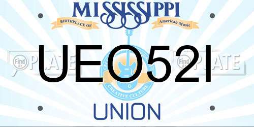 UEO52I Mississippi License Plate