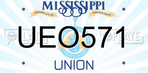 UEO571 Mississippi License Plate