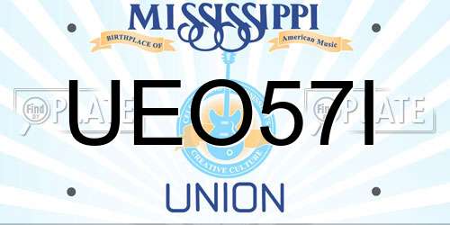 UEO57I Mississippi License Plate