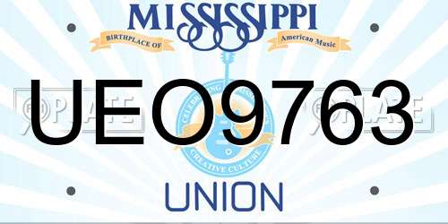 UEO9763 Mississippi License Plate