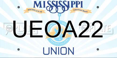 UEOA22 Mississippi License Plate