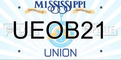 UEOB21 Mississippi License Plate