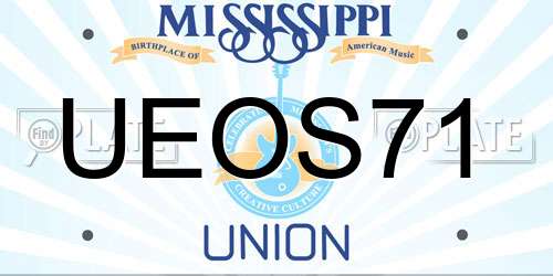 UEOS71 Mississippi License Plate