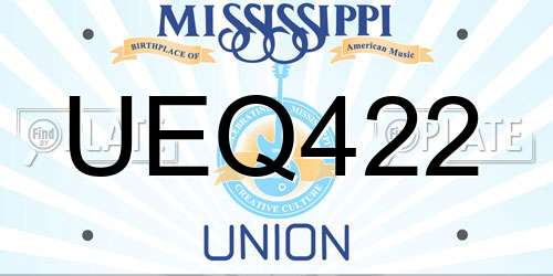 UEQ422 Mississippi License Plate