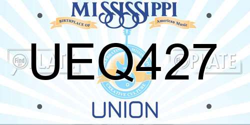 UEQ427 Mississippi License Plate