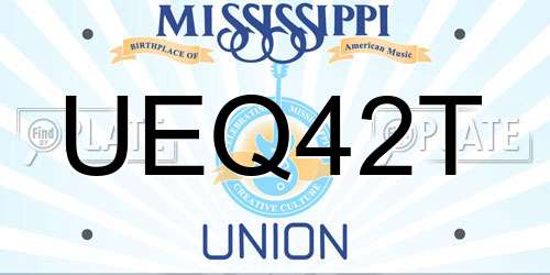 UEQ42T Mississippi License Plate