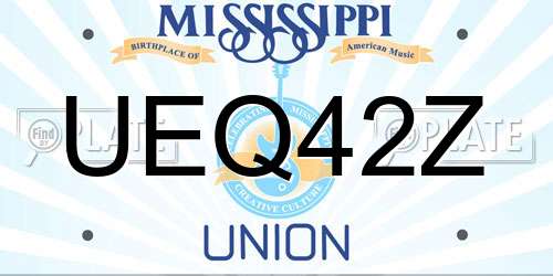 UEQ42Z Mississippi License Plate
