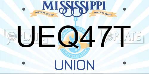 UEQ47T Mississippi License Plate