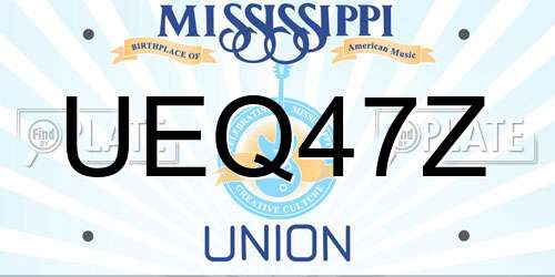 UEQ47Z Mississippi License Plate