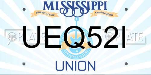 UEQ52I Mississippi License Plate