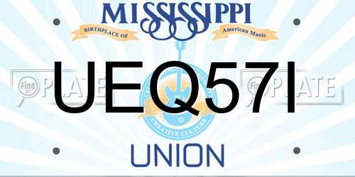 UEQ57I Mississippi License Plate