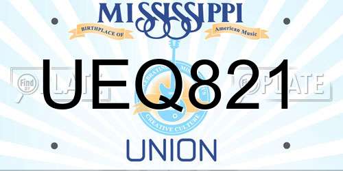 UEQ821 Mississippi License Plate