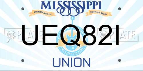 UEQ82I Mississippi License Plate