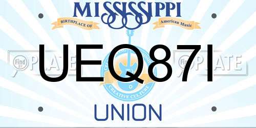 UEQ87I Mississippi License Plate