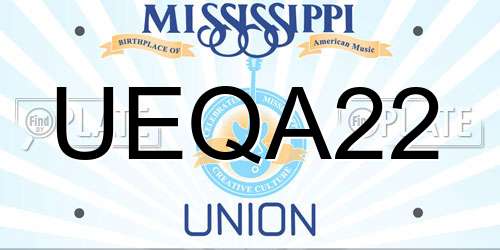 UEQA22 Mississippi License Plate