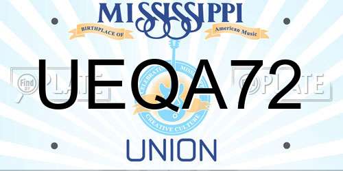 UEQA72 Mississippi License Plate